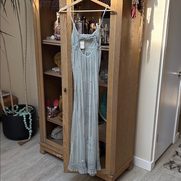 Free People Intimately So Into You Maxi Slip in Pond Water - Picture 13 of 15